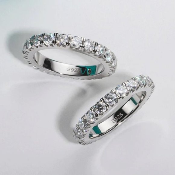 Certified 2~3 ct. t.w. 3mm Moissanite Diamond Full Eternity Band Ring NEW - Picture 11 of 16